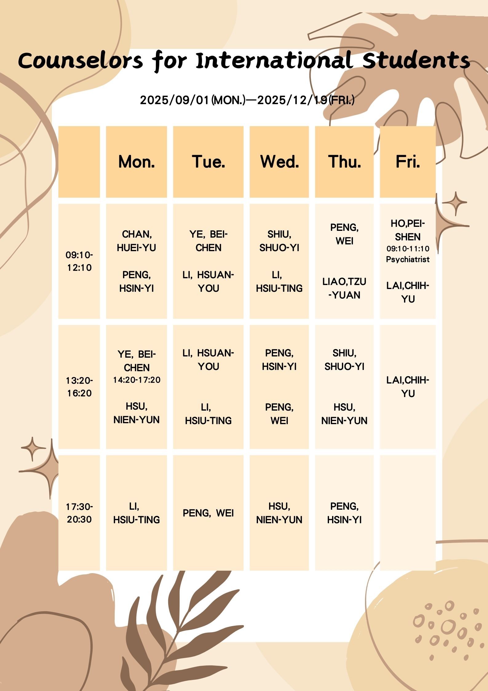 Schedule